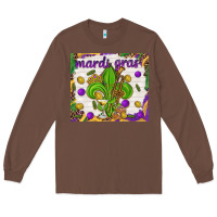Chestnut Mardi Gras Fleur De Lis tumbler Long Sleeve Tee - HowdyJamesFarm