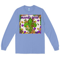 Colony Blue Mardi Gras Fleur De Lis tumbler Long Sleeve Tee - HowdyJamesFarm
