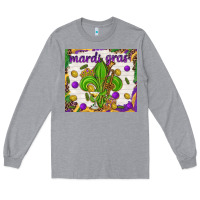 Heather Grey Mardi Gras Fleur De Lis tumbler Long Sleeve Tee - HowdyJamesFarm