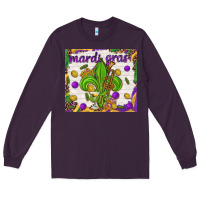 Plum Mardi Gras Fleur De Lis tumbler Long Sleeve Tee - HowdyJamesFarm