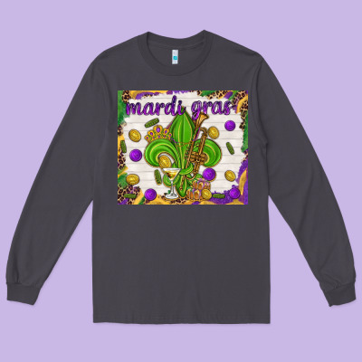 Mardi Gras Fleur De Lis Tumbler Long Sleeve Tee Designed By Howdyjamesfarm
