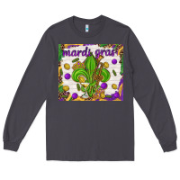 Smoke Mardi Gras Fleur De Lis tumbler Long Sleeve Tee - HowdyJamesFarm