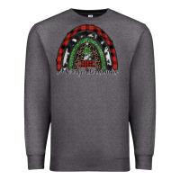Charcoal Heather Merry Christmas rainbow Premium Sweatshirt - CowhideDigitalArt