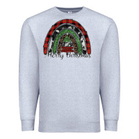 Heather Grey Merry Christmas rainbow Premium Sweatshirt - CowhideDigitalArt