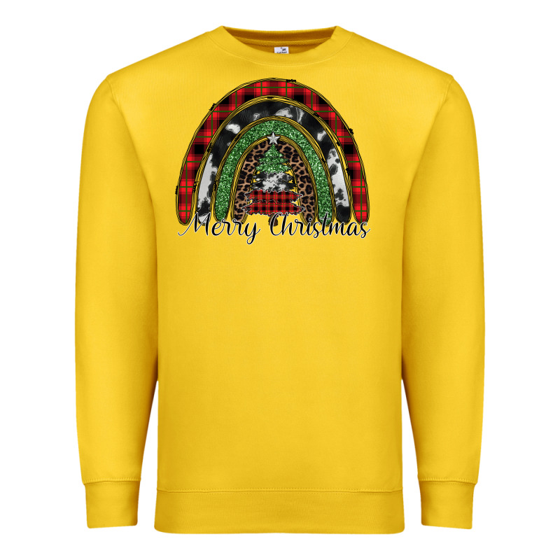 Merry Christmas Rainbow Premium Sweatshirt by CowhideDigitalArt | Teevron