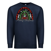 Navy Merry Christmas rainbow Premium Sweatshirt - CowhideDigitalArt