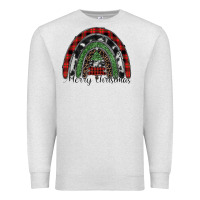 Oatmeal Heather Merry Christmas rainbow Premium Sweatshirt - CowhideDigitalArt