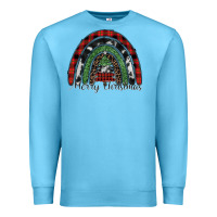 Ocean Blue Merry Christmas rainbow Premium Sweatshirt - CowhideDigitalArt