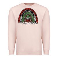 Pale Pink Merry Christmas rainbow Premium Sweatshirt - CowhideDigitalArt