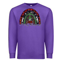 Purple Merry Christmas rainbow Premium Sweatshirt - CowhideDigitalArt