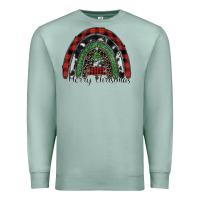 Seafoam Merry Christmas rainbow Premium Sweatshirt - CowhideDigitalArt