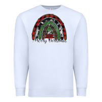 White Merry Christmas rainbow Premium Sweatshirt - CowhideDigitalArt