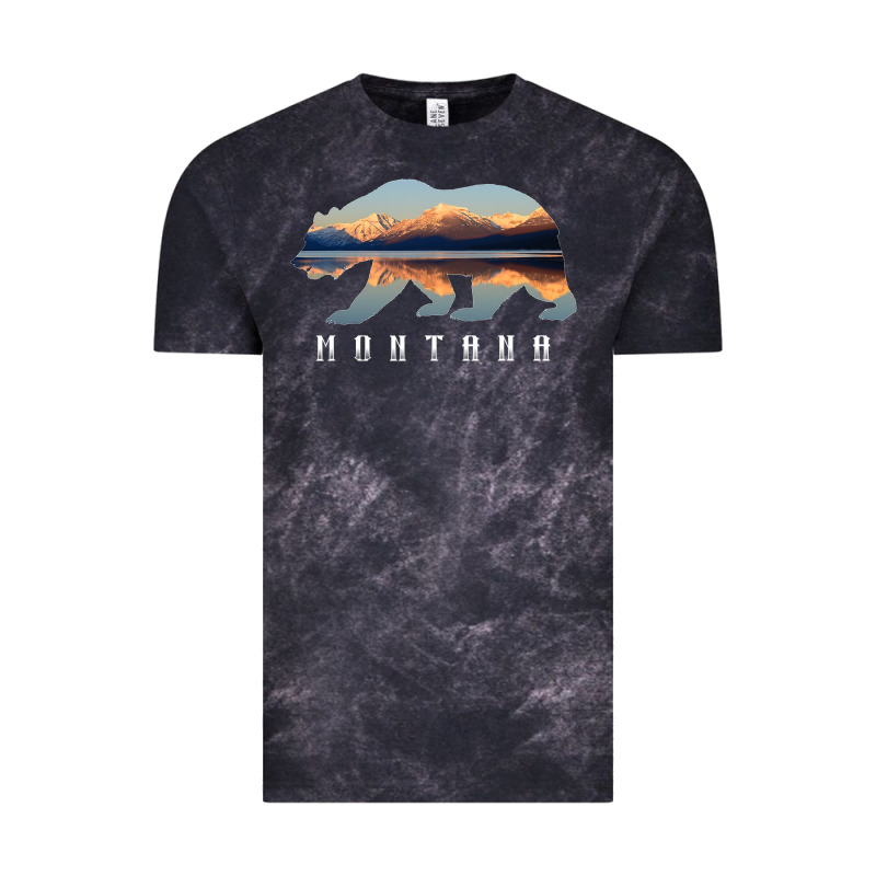 Montana Bear With Glacier National Park Lake Image Souvenir Vintage Tee by trangStudio | Teevron