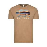 Vintage Coffee Montana Bear with Glacier National Park Lake Image Souvenir Vintage Tee - trangStudio