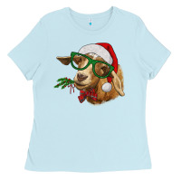 Baby Blue christmas goat Ladies Tee - RanaPortraitStore
