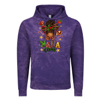 Cloud Purple Nana Claus Afro Messy Bun Vintage Hoodie - texasbilliewilder