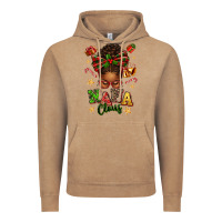 Vintage Coffee Nana Claus Afro Messy Bun Vintage Hoodie - texasbilliewilder