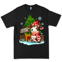 Black merry christmas cow Premium Tee - MaliasSmallBusiness