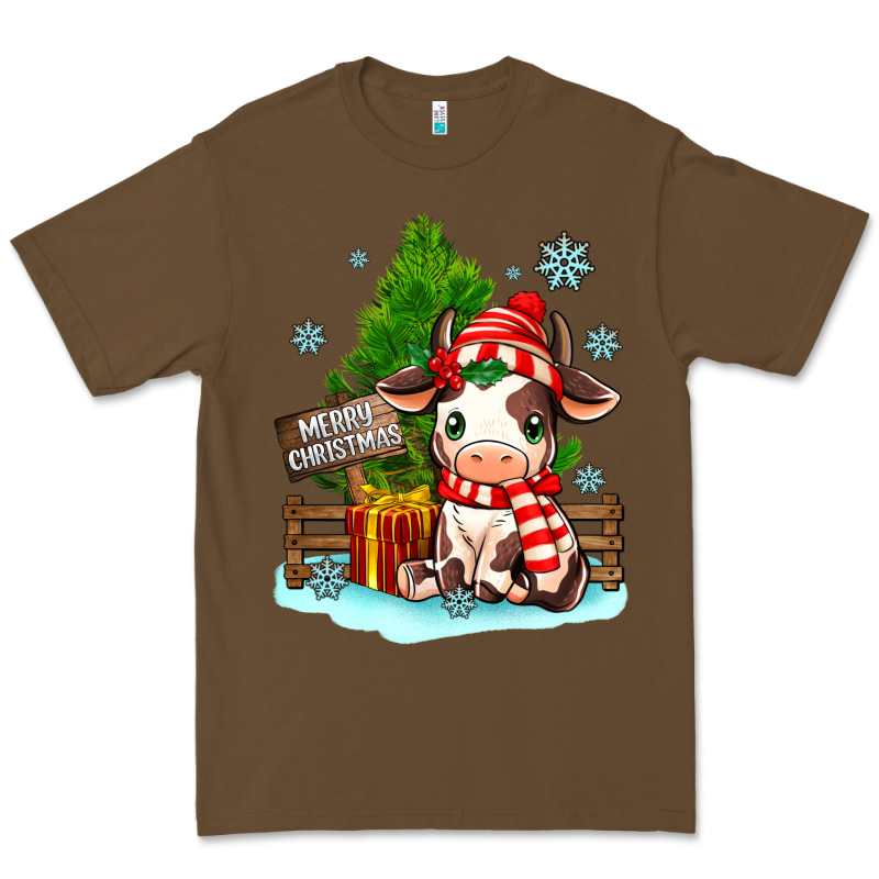 Merry Christmas Cow Premium Tee by MaliasSmallBusiness | Teevron