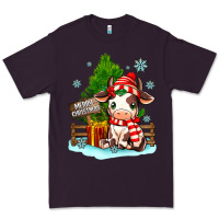 Plum merry christmas cow Premium Tee - MaliasSmallBusiness