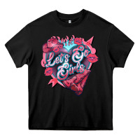 Black lets go girls pink Heavy Core Tee - NancyCooperArtShop