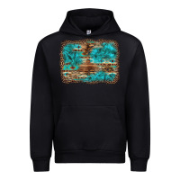 Black western turquoise stone aztec tiger pattern background Urban Hoodie - Artiststas