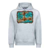 Heather Grey western turquoise stone aztec tiger pattern background Urban Hoodie - Artiststas