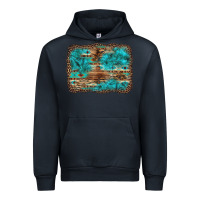 Navy western turquoise stone aztec tiger pattern background Urban Hoodie - Artiststas