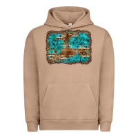 Pigment Burro western turquoise stone aztec tiger pattern background Urban Hoodie - Artiststas