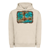 Pigment French Oak western turquoise stone aztec tiger pattern background Urban Hoodie - Artiststas