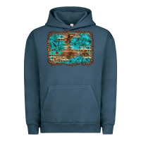 Pigment Midnight Navy western turquoise stone aztec tiger pattern background Urban Hoodie - Artiststas