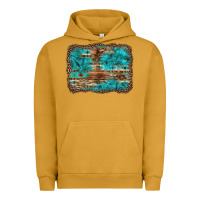 Pigment Peanut Butter western turquoise stone aztec tiger pattern background Urban Hoodie - Artiststas