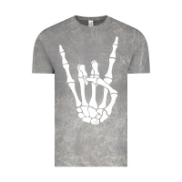 Cloud Rock halloween skeleton hand horns rock n roll music lover tank top Vintage Tee - trangStudio