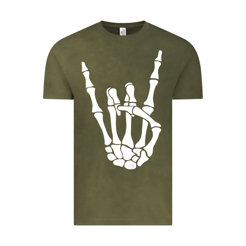 Halloween Skeleton Hand Horns Rock N Roll Music Lover Tank Top Vintage Tee by trangStudio | Teevron