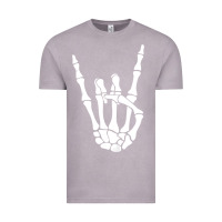 Vintage Zinc halloween skeleton hand horns rock n roll music lover tank top Vintage Tee - trangStudio