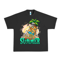 Pigment Black Hello summer skeleton Urban Heavy Tee - NancyCooperArtShop