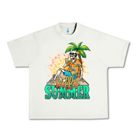 Pistachio Hello summer skeleton Urban Heavy Tee - NancyCooperArtShop