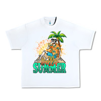 White Hello summer skeleton Urban Heavy Tee - NancyCooperArtShop
