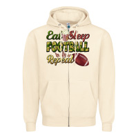 Sandshell eat sleep football repeat Zipper Hoodie - BundleAndBundleShop
