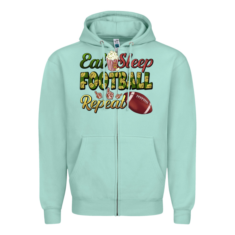 Eat Sleep Football Repeat Zipper Hoodie by BundleAndBundleShop | Teevron