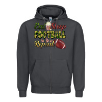 Smoke eat sleep football repeat Zipper Hoodie - BundleAndBundleShop