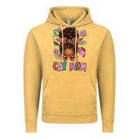Vintage Mustard Afro Messy Bun Cat Mom Vintage Hoodie - texasbilliewilder