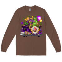 Chestnut Mardi Gras gnome on the truck Long Sleeve Tee - HowdyJamesFarm