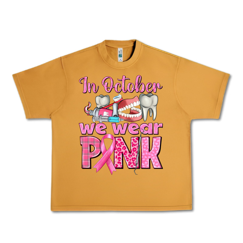 In October We Wear Pink Breast Cancer Awareness Urban Heavy Tee by texasbilliewilder | Teevron