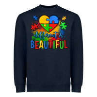 Navy different is beautiful autism Heavyweight Sweatshirt - OliviaCreatesArt