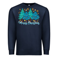 Navy Merry Christmas Premium Sweatshirt - CowhideDigitalArt