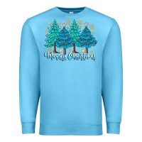 Ocean Blue Merry Christmas Premium Sweatshirt - CowhideDigitalArt