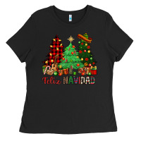 Black Feliz Navidad Ladies Tee - NancyCooperArtShop