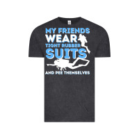 Vintage Black My Friends Wear Tight Rubber Suits  Scuba Diving & Diver Vintage Tee - trangStudio