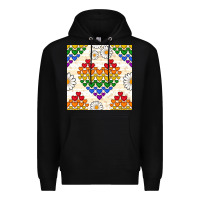 Black Pride lgbtq hearts and daisy seamless pattern Premium Hoodie - BundleAndBundleShop